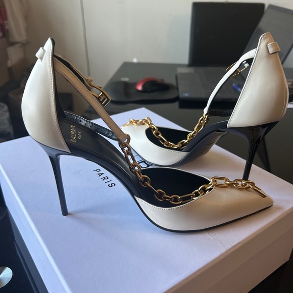 BALMAIN Sync Leather Stilettos With Pointed Toe - Picture 7 of 12